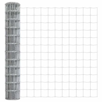 Ограда с пост Сребрист 1 x 25 m Стомана и PVC