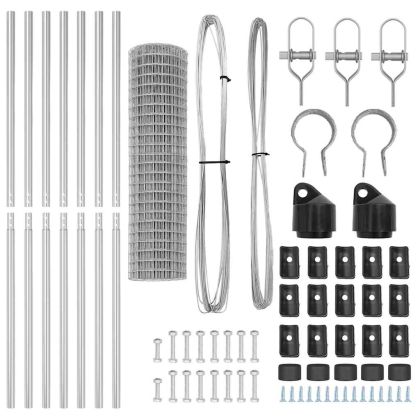 Ограда с пост Сребрист 1 x 25 m Стомана и PVC