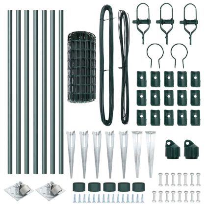 Ограда с пост Зелен 0,8 x 10 m Стомана и PVC