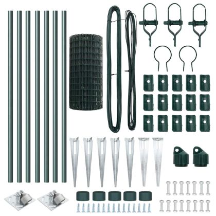 Ограда с пост Зелен 0,8 x 10 m Стомана