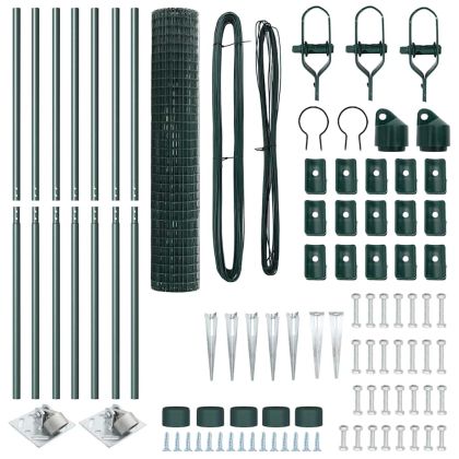 Ограда с пост Зелен 1,5 x 10 m Стомана