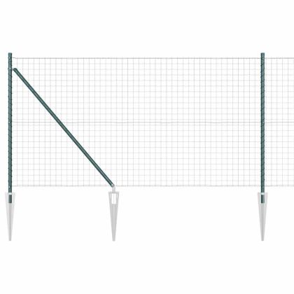 Ограда с пост Зелен 1 x 25 m Стомана и PVC