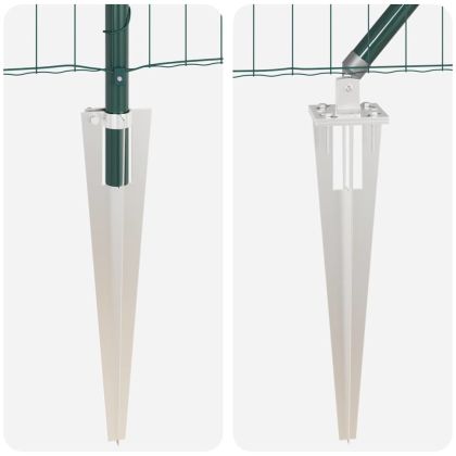 Ограда с пост Зелен 0,6 x 25 м Стомана и PVC