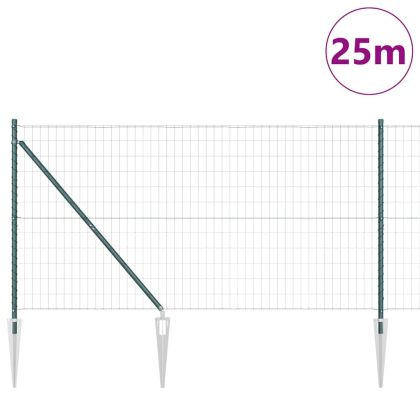 Ограда с пост Зелен 1 x 25 m Стомана и PVC