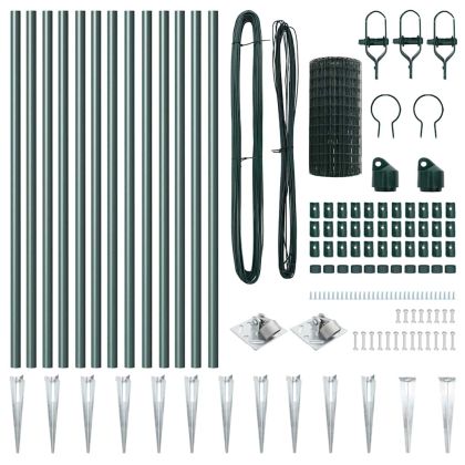 Ограда с пост Зелен 0,8 x 25 m Стомана