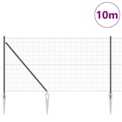 Ограда с пост Сив 1,2 x 10 m Стомана и PVC
