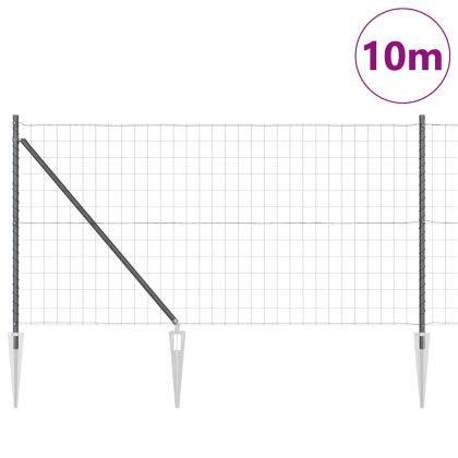 Ограда с пост Сив 1 x 10 m Стомана и PVC