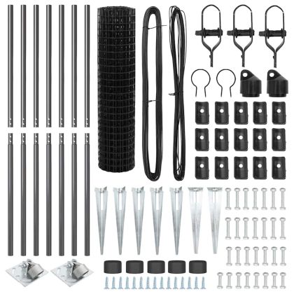 Ограда с пост Сив 1,2 x 10 m Стомана