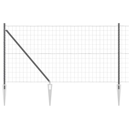 Ограда с пост Сив 1 x 25 m Стомана и PVC