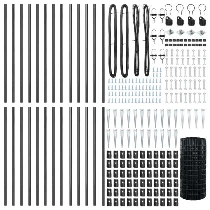 Ограда с пост Сив 0,6 x 50 м Стомана и PVC