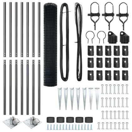 Ограда с пост Сив 1,5 x 10 m Стомана