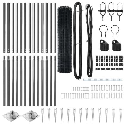 Ограда с пост Сив 1,2 x 25 m Стомана