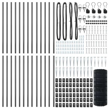 Ограда с пост Сив 0,4 x 50 м Стомана и PVC