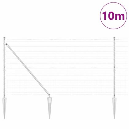 Ограда с пост Сребрист 1,4 x 10 m Стомана