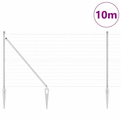 Ограда с пост Сребрист 1 x 10 m Стомана