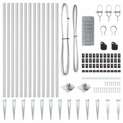 Ограда с пост Сребрист 1 x 10 m Стомана