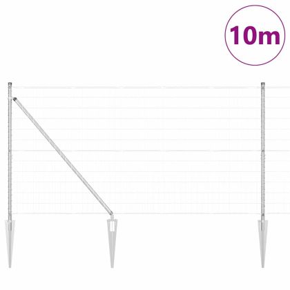 Ограда с пост Сребрист 1,4 x 10 m Стомана