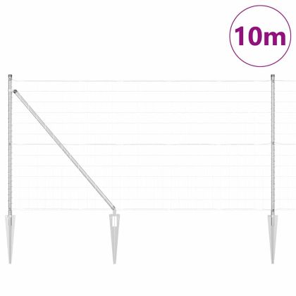 Ограда с пост Сребрист 1 x 10 m Стомана