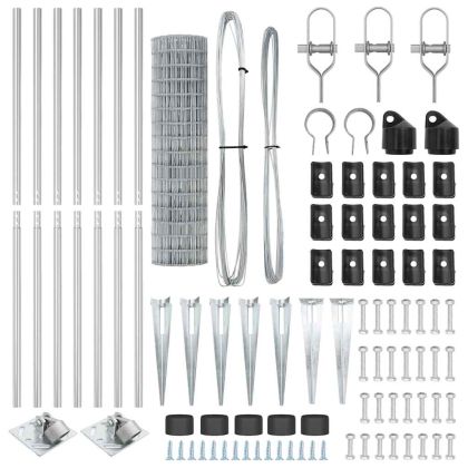 Ограда с пост Сребрист 1,4 x 10 m Стомана