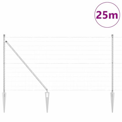 Ограда с пост Сребрист 1 x 25 m Стомана