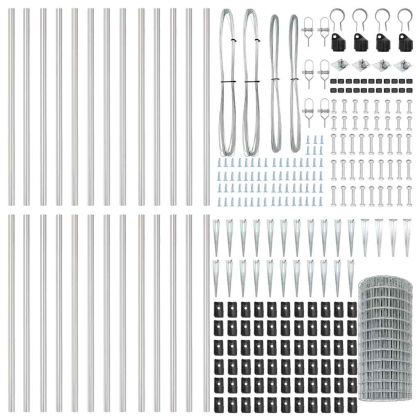 Ограда с пост Сребрист 0,4 x 50 м Стомана
