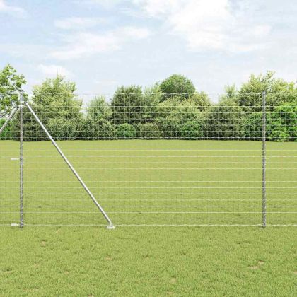 Ограда с пост Сребрист 1,5 x 10 m Стомана