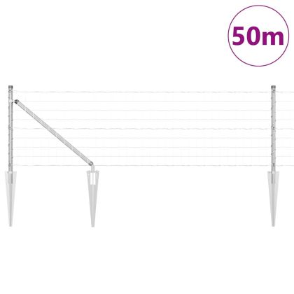 Ограда с пост Сребрист 0,4 x 50 м Стомана