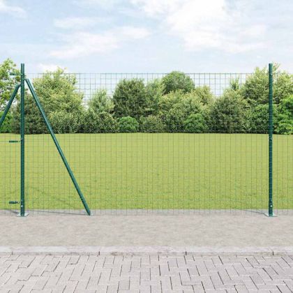 Европейска ограда с бетонна основа 10 x 1,6 m Зелено Мрежа