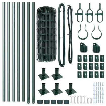 Ограда с пост Зелен 0,6 x 10 м Стомана и PVC
