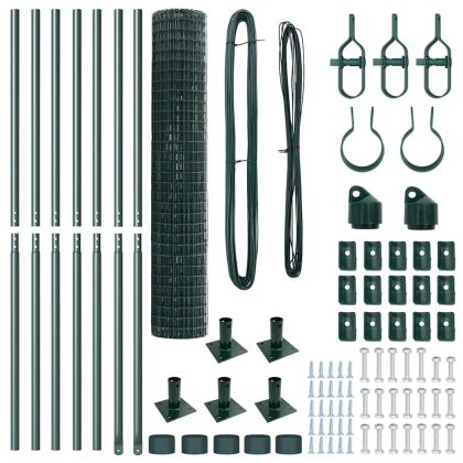 Ограда с пост Зелен 1,5 x 10 m Стомана