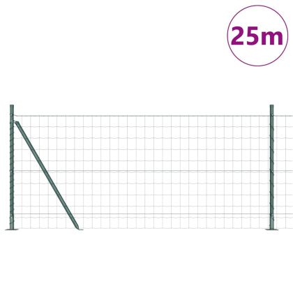 Ограда с пост Зелен 1 x 25 m Стомана и PVC