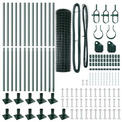 Ограда с пост Зелен 0,8 x 25 m Стомана