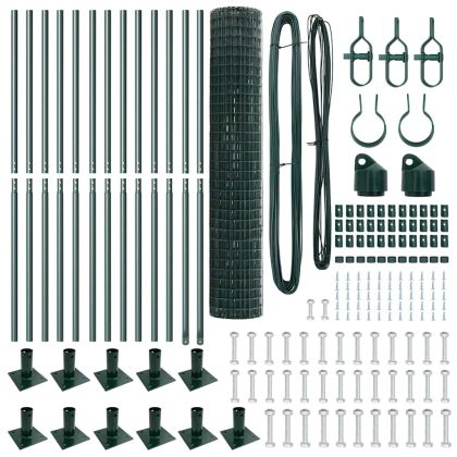 Ограда с пост Зелен 1,2 x 25 m Стомана