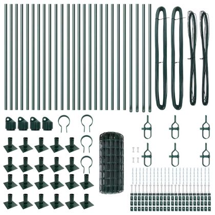Ограда с пост Зелен 0,4 x 50 м Стомана и PVC