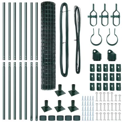 Ограда с пост Зелен 1,5 x 10 m Стомана