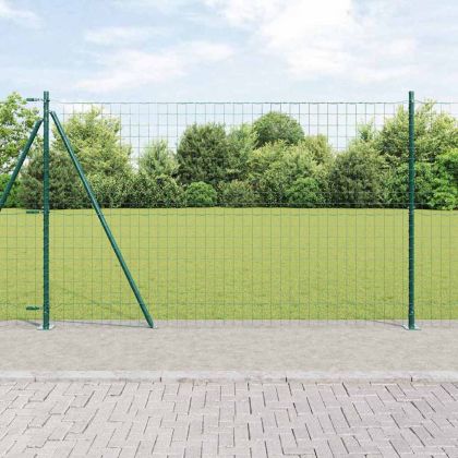 Ограда с пост Зелен 1,6 x 10 m Стомана и PVC