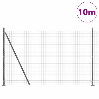 Европейска ограда с бетонна основа 10 x 1,6 m Сиво Мрежа