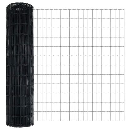 Ограда с пост Сив 1 x 10 m Стомана и PVC