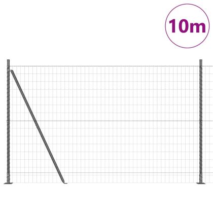 Европейска ограда с бетонна основа 10 x 1,6 m Сиво Мрежа