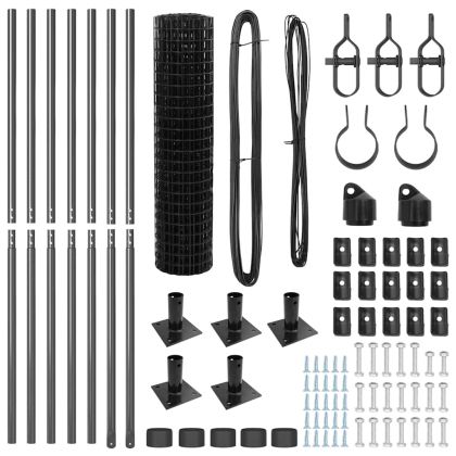 Ограда с пост Сив 0,8 x 10 m Стомана