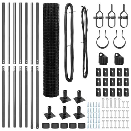 Ограда с пост Сив 1,5 x 10 m Стомана