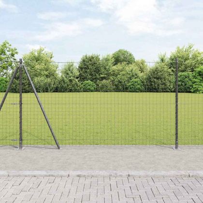 Ограда с пост Сив 1,2 x 25 m Стомана и PVC