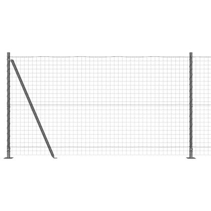 Ограда с пост Сив 1,2 x 25 m Стомана и PVC