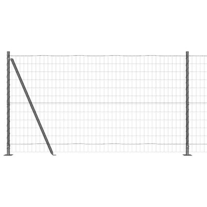 Ограда с пост Сив 1,2 x 25 m Стомана и PVC