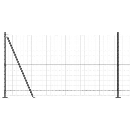 Ограда с пост Сив 1,2 x 25 m Стомана и PVC