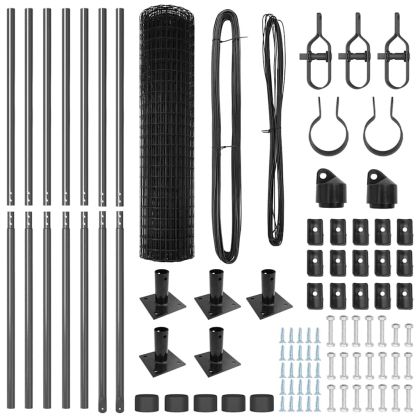 Ограда с пост Сив 0,8 x 10 m Стомана