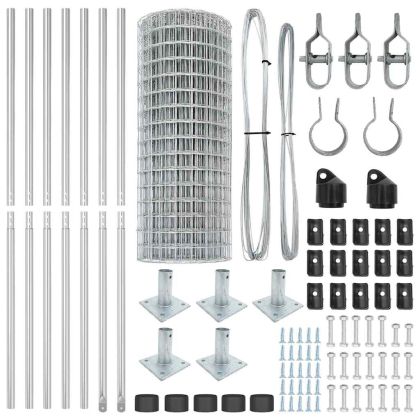 Ограда с пост Сребрист 1,4 x 10 m Стомана