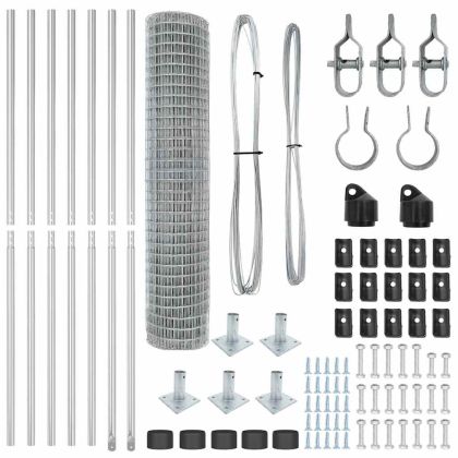Ограда с пост Сребрист 1,5 x 10 m Стомана