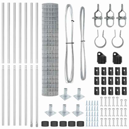 Ограда с пост Сребрист 1,4 x 10 m Стомана