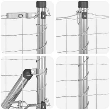 Ограда с пост Сребрист 0,4 x 25 м Стомана